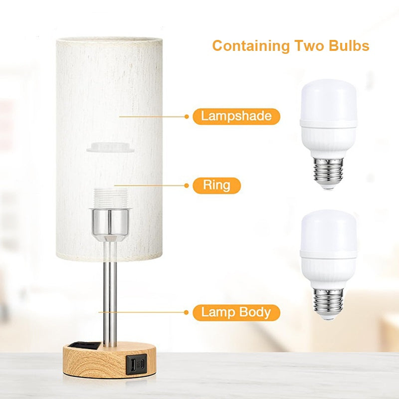 Touch Control LED Desk Lamp with USB & USB-C Ports – Home & Office