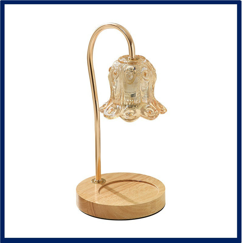 Lily Of The Valley Aromatherapy Wax Melter Solid Wood Candle Warmer Bedroom Ambiance Table Lamp