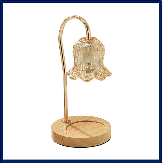 Lily Of The Valley Aromatherapy Wax Melter Solid Wood Candle Warmer Bedroom Ambiance Table Lamp