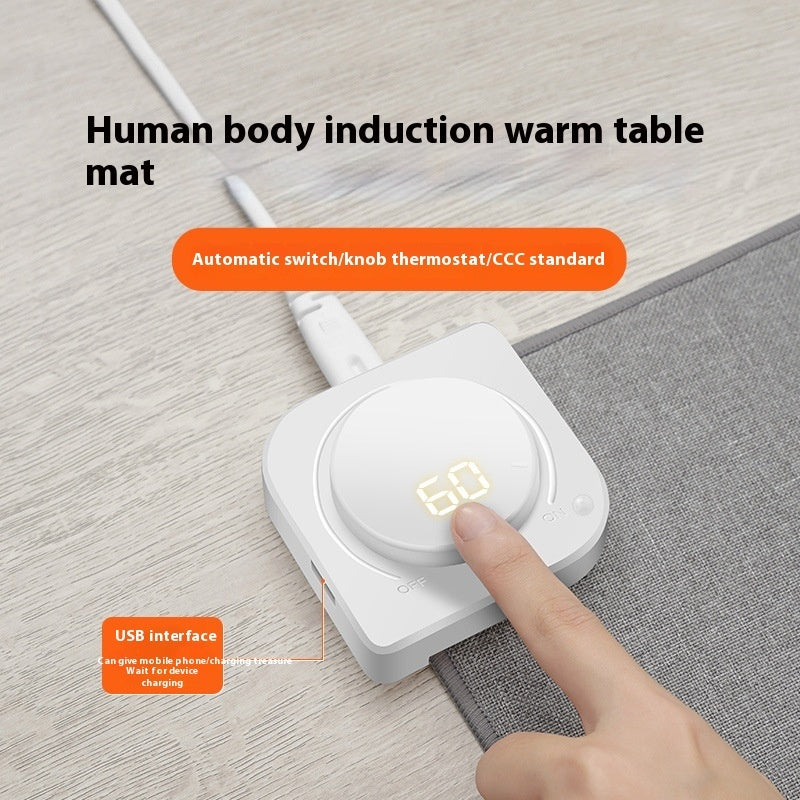 Simple Cotton And Linen Heated Mouse Pad